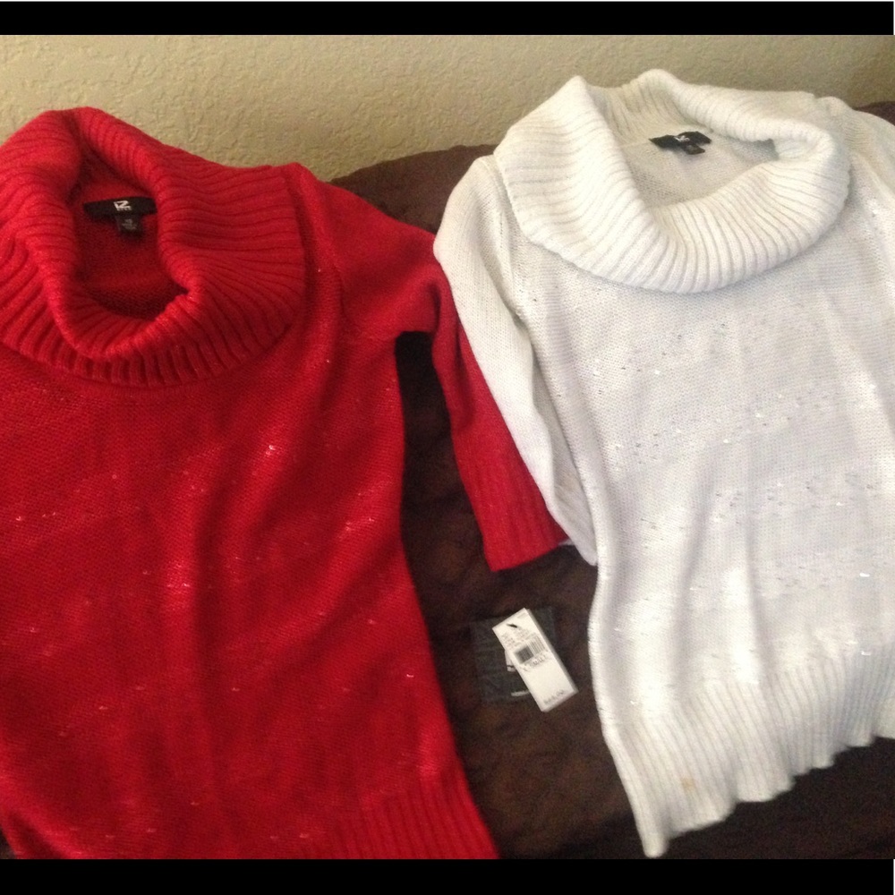 Cowl neck sequin sweaters XS
